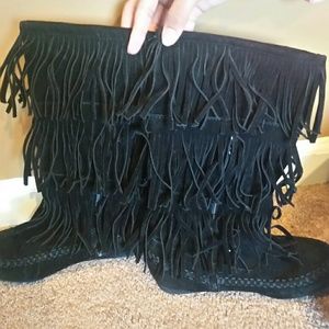Stylish black girl boots